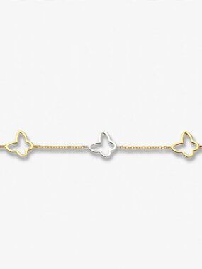 14K Solid Gold Butterfly Bracelet | Dainty Real Gold Chain By Tehrani Jewelry